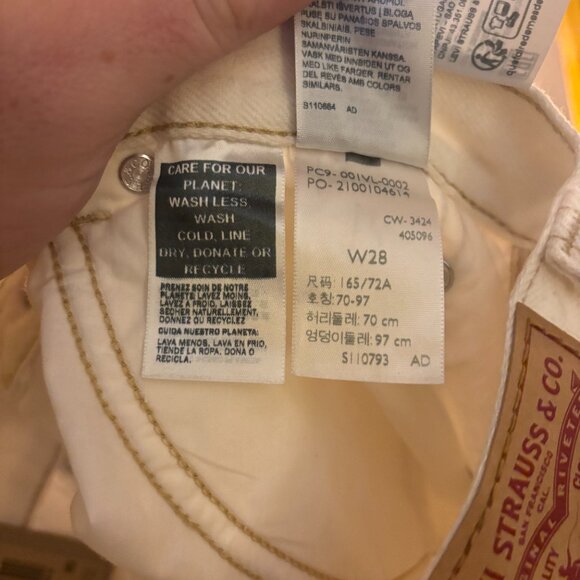 Levi’s NWT Utility Denim Midi Skirt Ecru / White - Size 28 - Picture 5 of 7